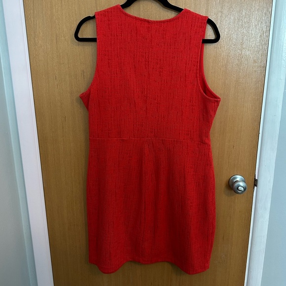Host pick MADEWELL Texture & Thread Saffron Red Crosshatch Side-Tie Dress Large - Picture 7 of 8